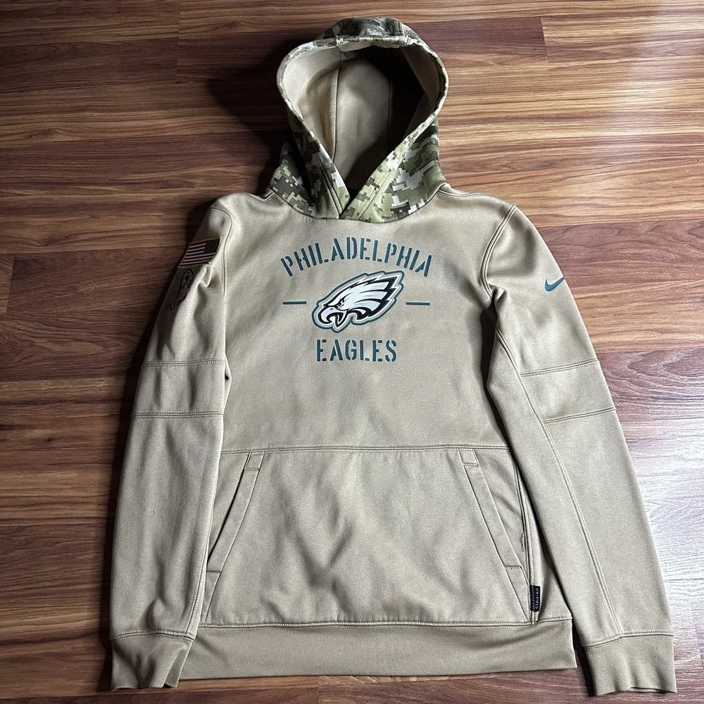 Nike OnField NFL Philadelphia Eagles Salute Service Hoodie Youth XL Camo Flag